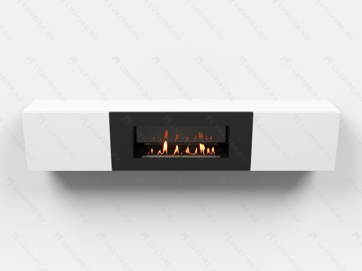 Тумба ТВ Lux Fire "Ладога" настенная 1800 матовая, белая с биокамином 900 по цене 89 397 руб.