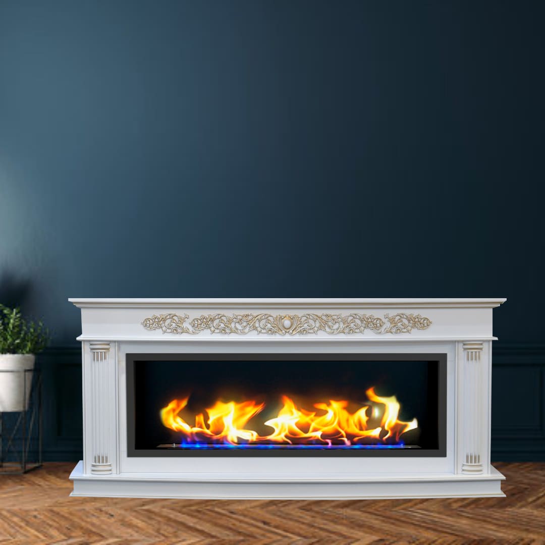 Биокамин в линейном портале "Русский огонь" Милан Люкс с защитным и декоративным стеклом по цене 111 450 руб.