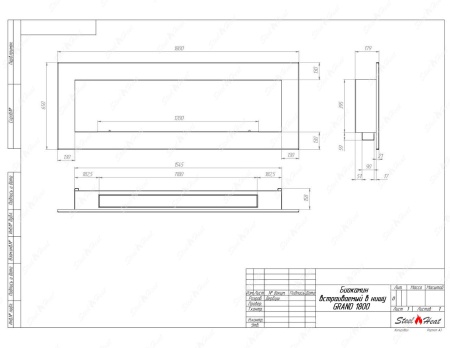 Биокамин SteelHeat GRAND-H 1800 стекло по цене 71 800 руб.