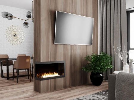 Биокамин "Русский огонь" Честер 700 угловой левый с защитным стеклом по цене 27 600 руб.