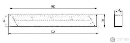 Прямоугольный контейнер ZeFire 1000 по цене 31 500 руб.